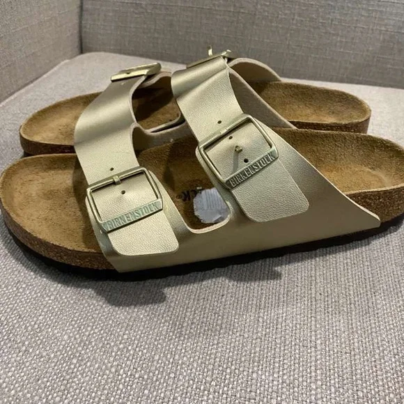 NEW Birkenstock Arizona Gold Slide Sandals Size 40 / 9 - Picture 3 of 9